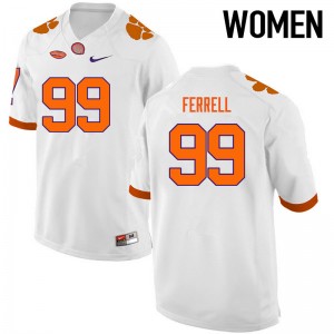 Women Clelin Ferrell White Clemson College Football #99 Jersey 862791-187