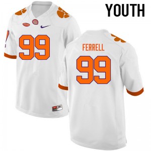Youth Clelin Ferrell White Clemson National Championship College Football #99 Jersey 984883-651