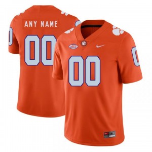 Men Custom Orange Clemson Tigers College Football #00 Jersey 809118-451
