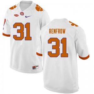 Men Cole Renfrow White Clemson College Football #31 Jersey 938776-261