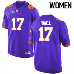Women Cornell Powell Purple Clemson Tigers College Football #17 Jersey 667744-803