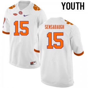 Youth Coty Sensabaugh White Clemson University College Football #15 Jersey 736538-103