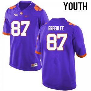 Youth D.J. Greenlee Purple Clemson University College Football #87 Jersey 394052-817