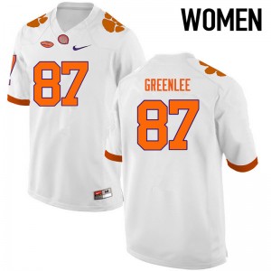 Women D.J. Greenlee White Clemson University College Football #87 Jersey 196144-112
