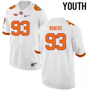 Youth DaQuan Bowers White Clemson National Championship College Football #93 Jersey 518949-924