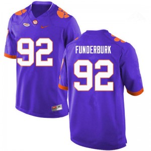 Men Daniel Funderburk Purple Clemson College Football #92 Jersey 237536-431