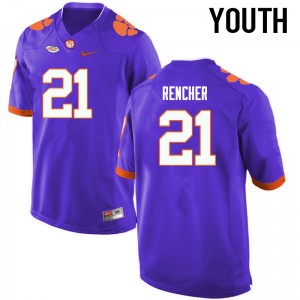 Youth Darlen Rencher Purple Clemson Tigers College Football #21 Jersey 253873-396