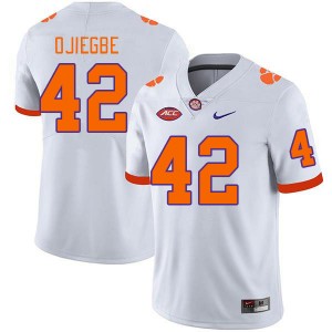 Men David Ojiegbe White Clemson University College Football #42 Jersey 973636-310