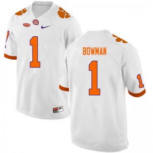 Men Demarkcus Bowman White Clemson Tigers College Football #1 Jersey 465409-894