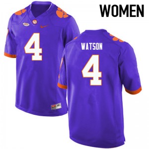 Women Deshaun Watson Purple Clemson University College Football #4 Jersey 907733-779