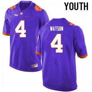 Youth Deshaun Watson Purple Clemson National Championship College Football #4 Jersey 212477-970