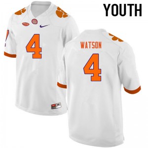 Youth Deshaun Watson White Clemson National Championship College Football #4 Jersey 830829-717