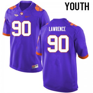 Youth Dexter Lawrence Purple Clemson National Championship College Football #90 Jersey 759685-767