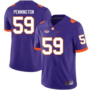 Men Dietrick Pennington Purple Clemson University College Football #59 Jersey 159035-104