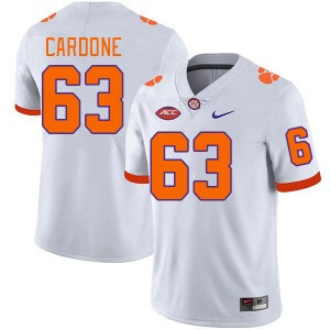 Men Dominic Cardone White Clemson Tigers College Football #63 Jersey 610879-468