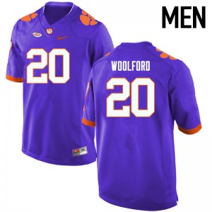 Men Donnell Woolford Purple Clemson College Football #20 Jersey 860327-383