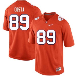 Men Drew Costa Orange Clemson College Football #89 Jersey 158386-109