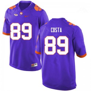 Men Drew Costa Purple Clemson College Football #89 Jersey 232432-222