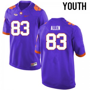 Youth Dwayne Allen Purple Clemson National Championship College Football #83 Jersey 842855-614