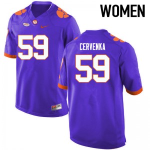 Women Gage Cervenka Purple Clemson National Championship College Football #59 Jersey 138348-789