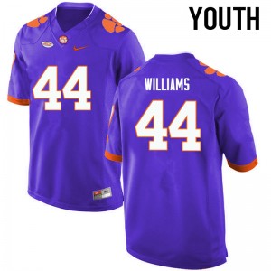 Youth Garrett Williams Purple Clemson Tigers College Football #44 Jersey 474439-459