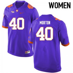Women Hall Morton Purple Clemson Tigers College Football #40 Jersey 973003-336