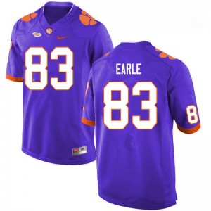 Men Hampton Earle Purple Clemson College Football #83 Jersey 571571-641