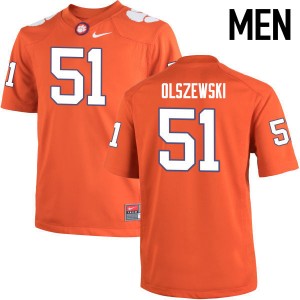 Men Harry Olszewski Orange Clemson College Football #51 Jersey 865441-858