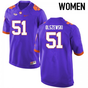 Women Harry Olszewski Purple Clemson National Championship College Football #51 Jersey 773928-367