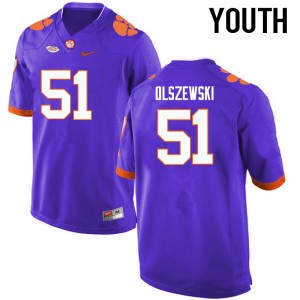 Youth Harry Olszewski Purple CFP Champs College Football #51 Jersey 990024-892