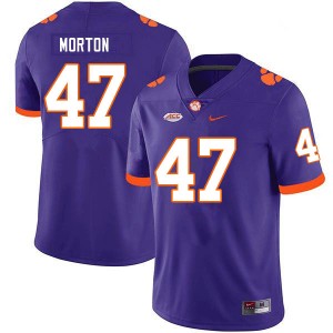 Men Hogan Morton Purple Clemson Tigers College Football #47 Jersey 828772-577