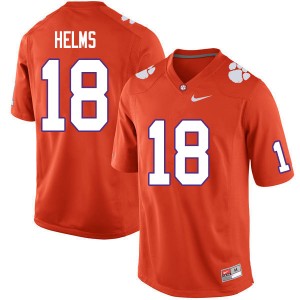 Men Hunter Helms Orange Clemson College Football #18 Jersey 562118-882