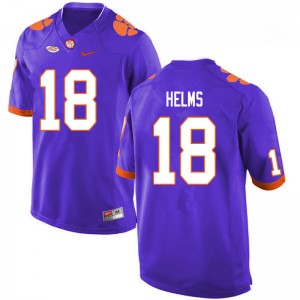 Men Hunter Helms Purple Clemson College Football #18 Jersey 500352-825