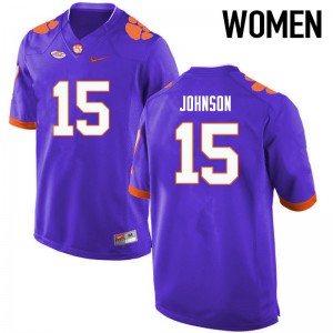 Women Hunter Johnson Purple CFP Champs College Football #15 Jersey 123808-850