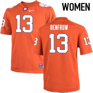 Women Hunter Renfrow Orange Clemson University College Football #13 Jersey 631243-331