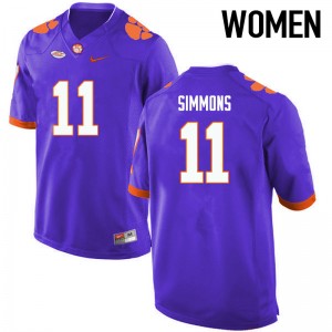 Women Isaiah Simmons Purple Clemson College Football #11 Jersey 940694-792