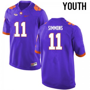 Youth Isaiah Simmons Purple Clemson University College Football #11 Jersey 732541-640