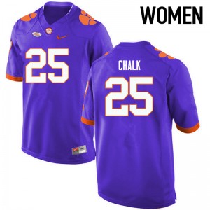 Women J.C. Chalk Purple Clemson National Championship College Football #25 Jersey 625011-816