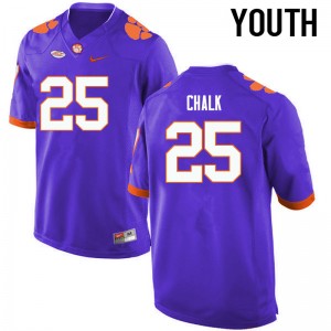 Youth J.C. Chalk Purple Clemson National Championship College Football #25 Jersey 255878-269