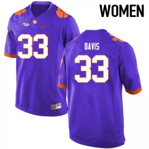 Women J.D. Davis Purple CFP Champs College Football #33 Jersey 126420-800