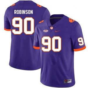 Men Jabriel Robinson Purple Clemson National Championship College Football #90 Jersey 144827-245