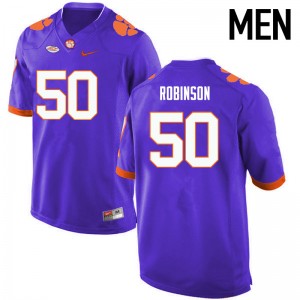 Men Jabril Robinson Purple Clemson College Football #50 Jersey 547904-656
