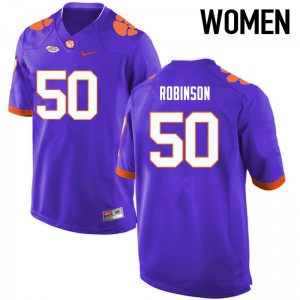 Women Jabril Robinson Purple Clemson National Championship College Football #50 Jersey 226671-257