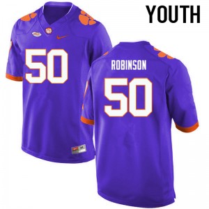 Youth Jabril Robinson Purple Clemson National Championship College Football #50 Jersey 148589-619