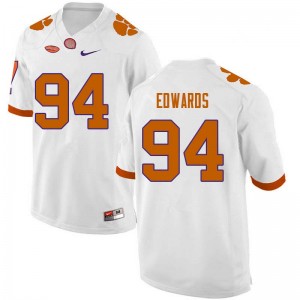 Men Jacob Edwards White Clemson College Football #94 Jersey 213401-925