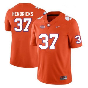 Men Jacob Hendricks Orange Clemson College Football #37 Jersey 398010-775