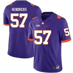 Men Jacob Hendricks Purple Clemson National Championship College Football #57 Jersey 449293-437