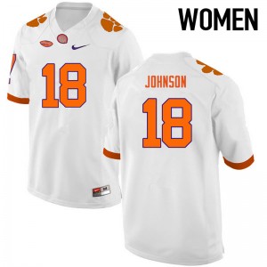 Women Jadar Johnson White Clemson National Championship College Football #18 Jersey 579636-989
