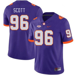 Men Jaheim Scott Purple Clemson University College Football #96 Jersey 177669-919