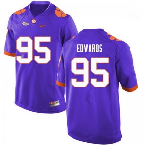 Men James Edwards Purple Clemson National Championship College Football #95 Jersey 485333-733